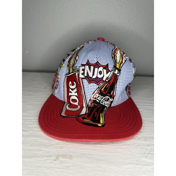 Coca-Cola “Enjoy Coke” Comic Print Snapback Hat by Concept One Accessories - Picture 1 of 8